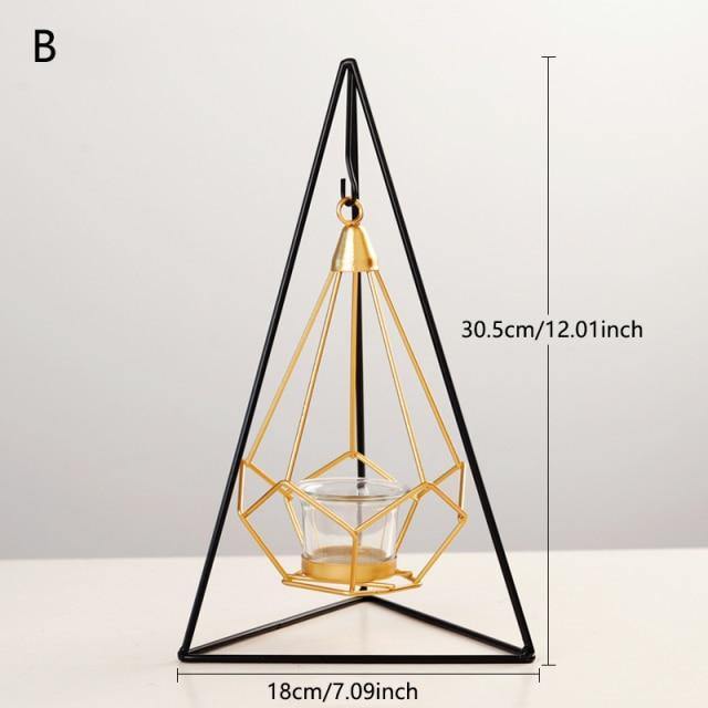Rynx | GeoLume Geometric Hanging Candle Holder or Vase made of Iron | Modern Design | Versatile Decoration