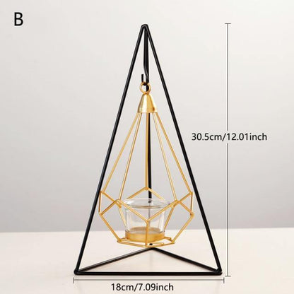 Rynx | GeoLume Geometric Hanging Candle Holder or Vase made of Iron | Modern Design | Versatile Decoration