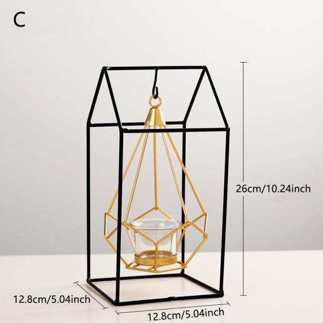 Rynx | GeoLume Geometric Hanging Candle Holder or Vase made of Iron | Modern Design | Versatile Decoration