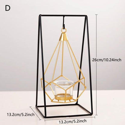 Rynx | GeoLume Geometric Hanging Candle Holder or Vase made of Iron | Modern Design | Versatile Decoration