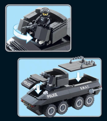 Rynx | SWAT Police Tactical Armored Response Vehicle Building Kit - 259-Piece Creative Set