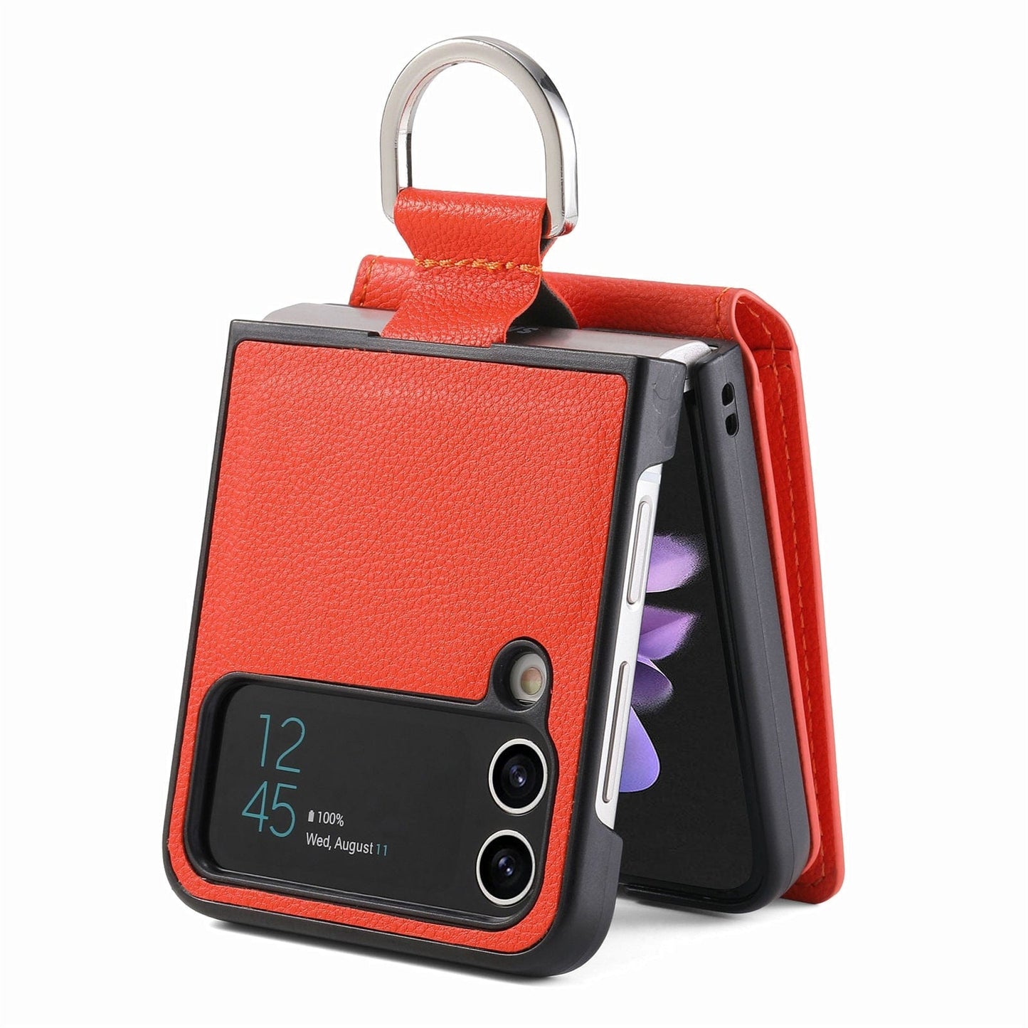 RYNX | Samsung Z Flip 4 / Flip 3 Case | Leather Wallet Card Holder Ring Holder Stand