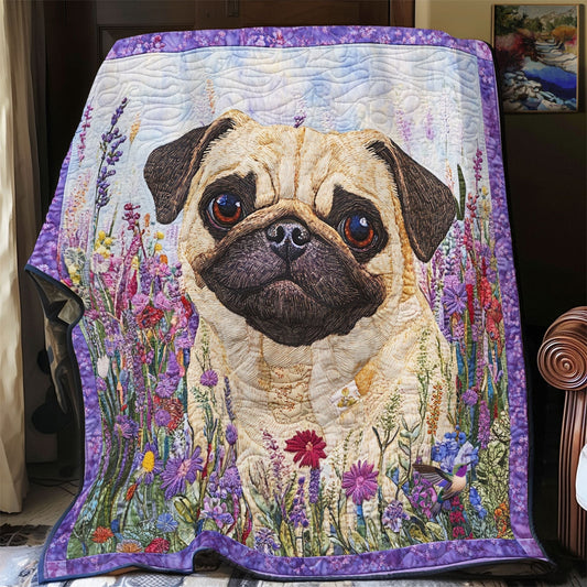 Rynx | Pug In Lavender Field Quilt