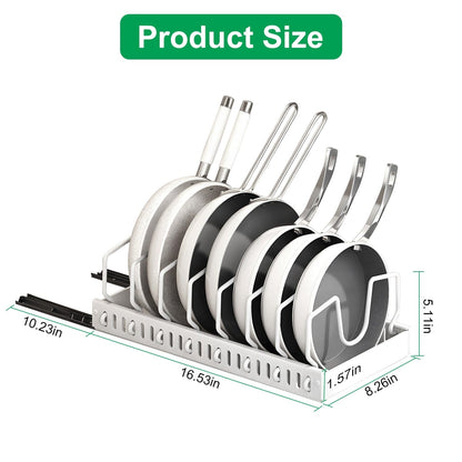 Rynx | Expandable pot and pan organizer with 8 adjustable dividers