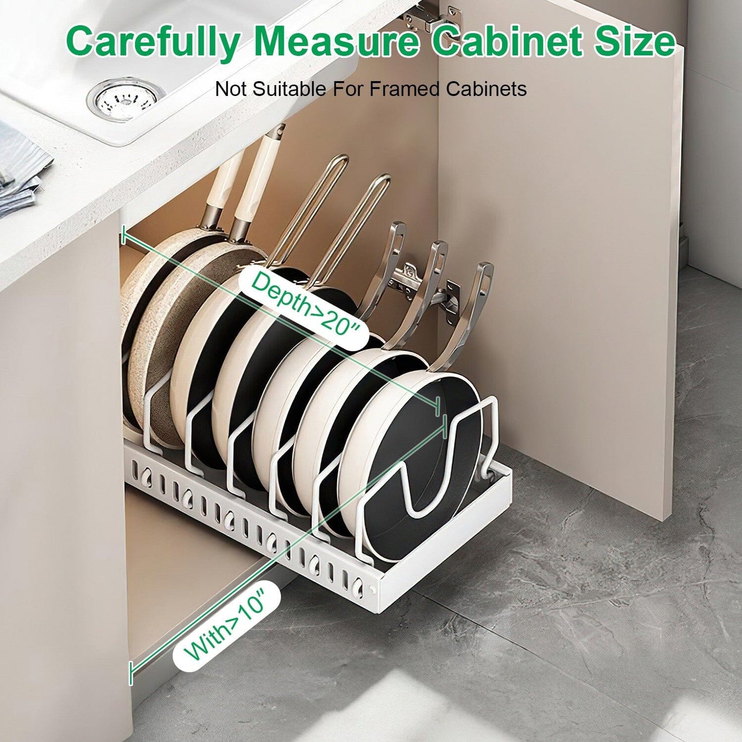 Rynx | Expandable pot and pan organizer with 8 adjustable dividers