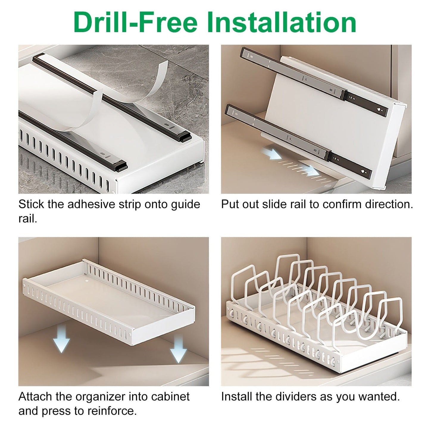 Rynx | Expandable pot and pan organizer with 8 adjustable dividers