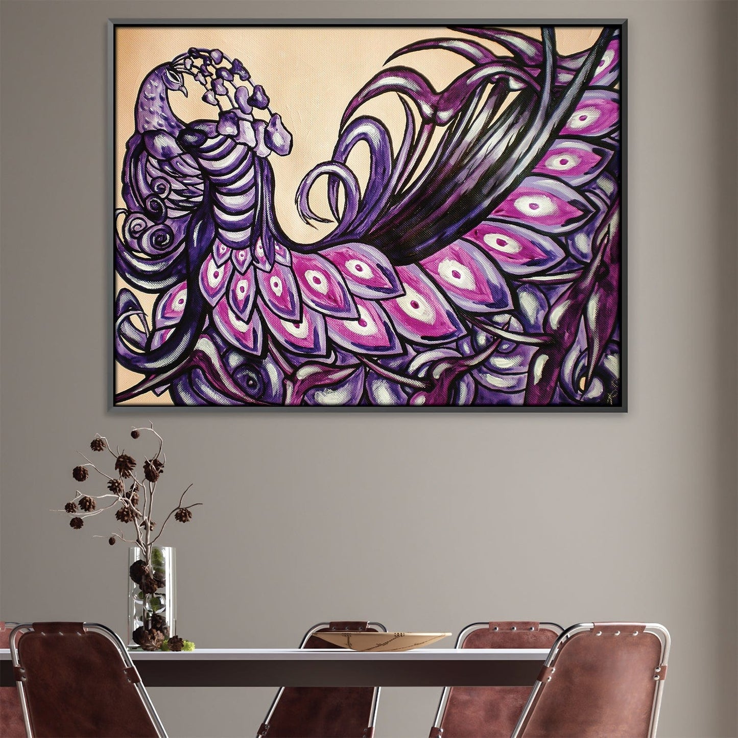 Rynx | Purple Peacock Canvas