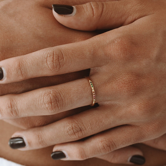 RYNX | Golden Ring With Colored Stones - Solene