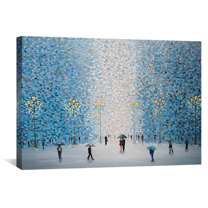 Rynx | Rainy Street Lamps Canvas
