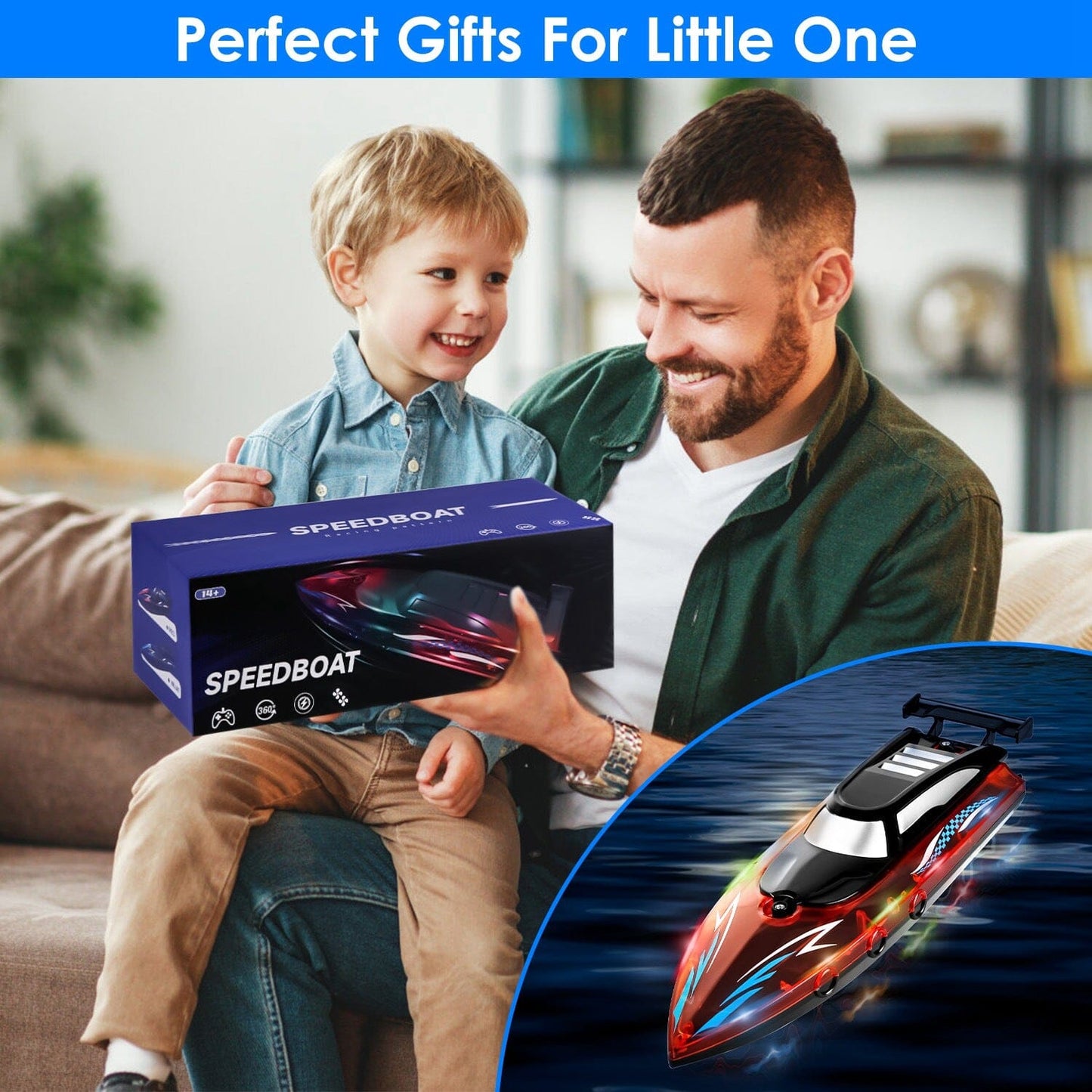 Rynx | RC Boat with Colorful LED Light 10KM/H