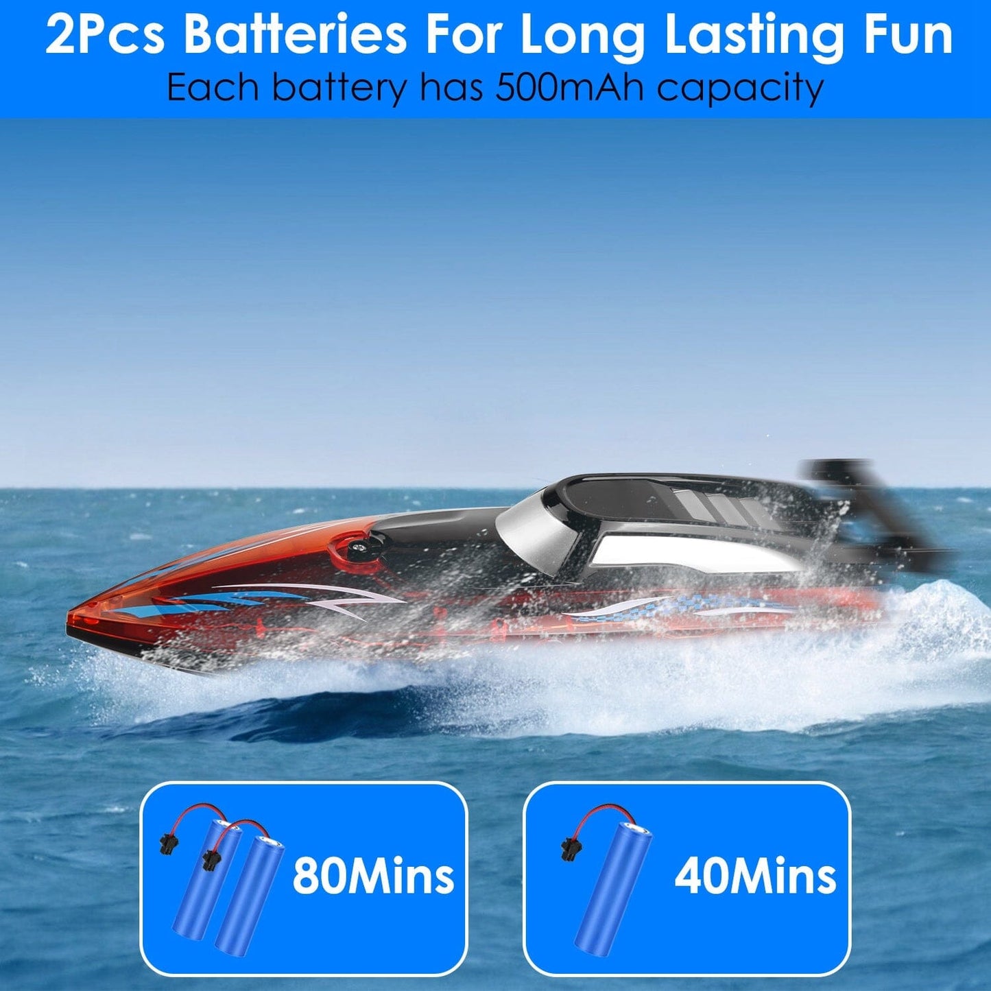 Rynx | RC Boat with Colorful LED Light 10KM/H