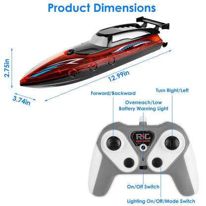 Rynx | RC Boat with Colorful LED Light 10KM/H