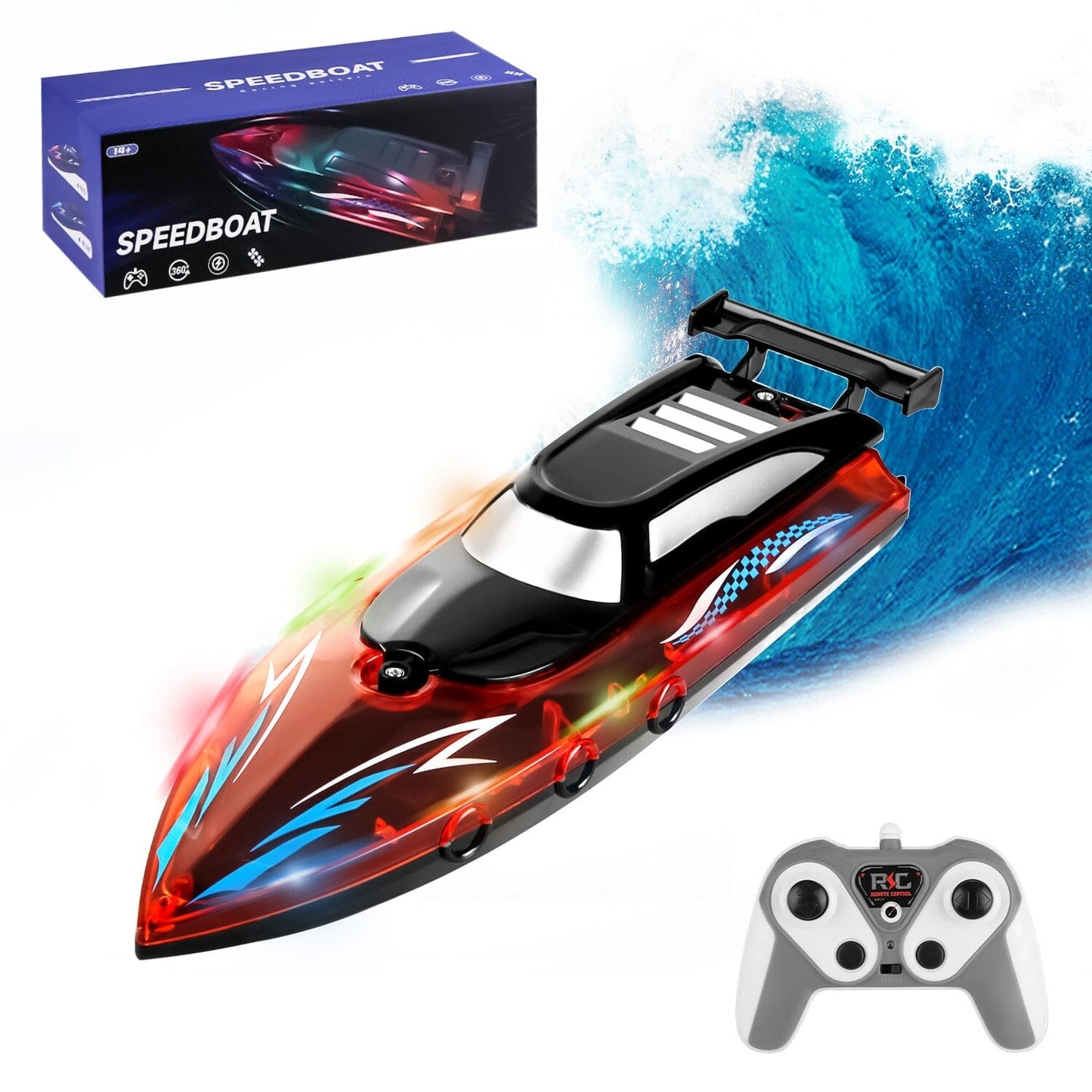 Rynx | RC Boat with Colorful LED Light 10KM/H