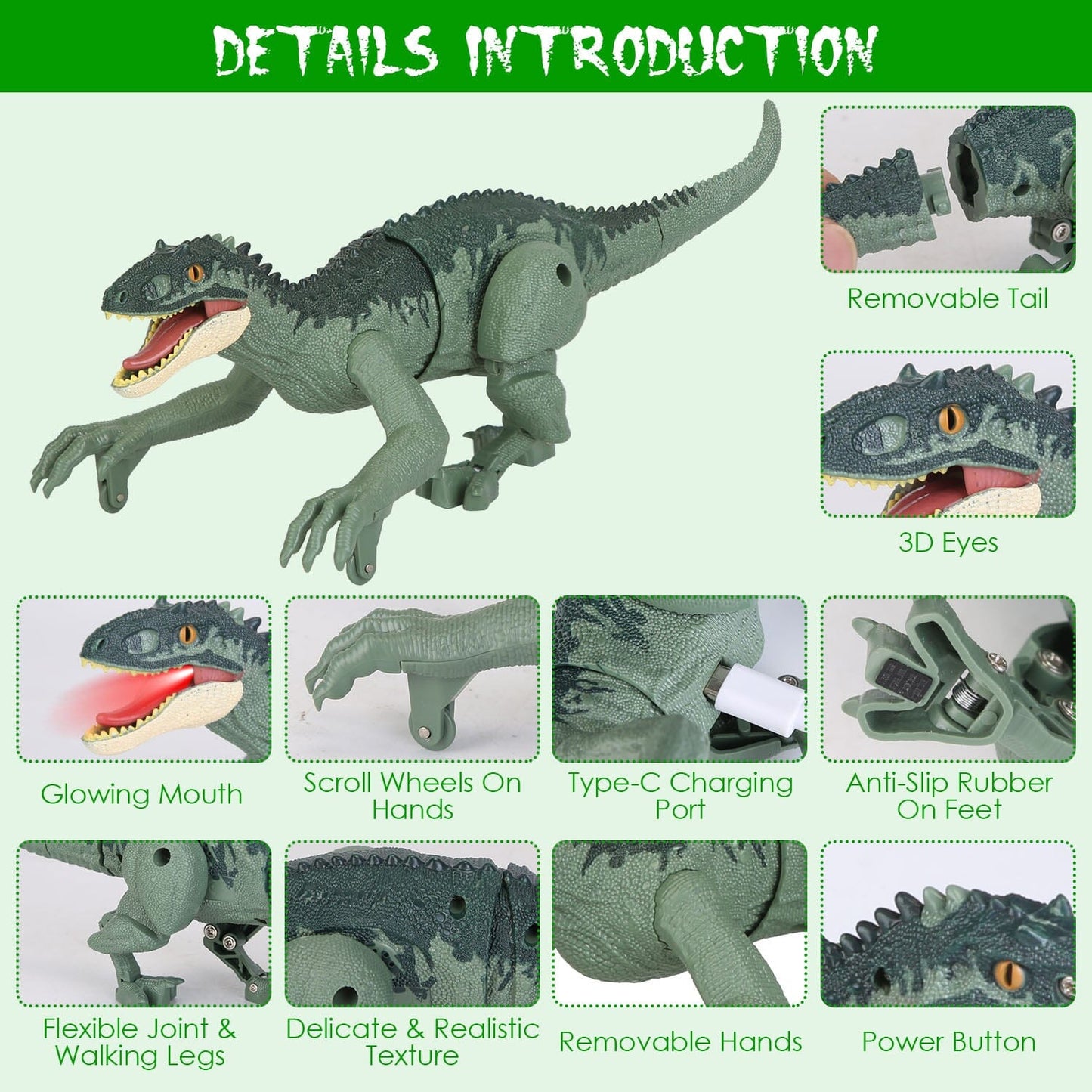Rynx | Remote-Controlled Dinosaur with 3D Eye Roaring Sounds for 3-12 Years Old