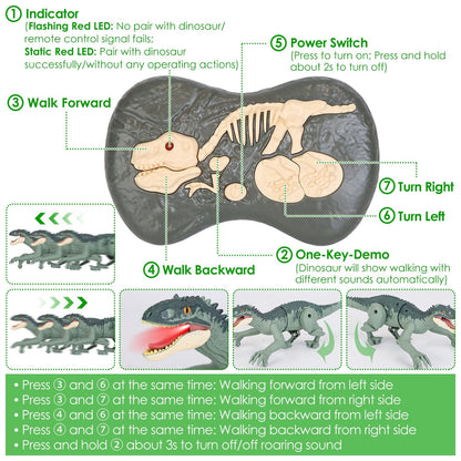 Rynx | Remote-Controlled Dinosaur with 3D Eye Roaring Sounds for 3-12 Years Old