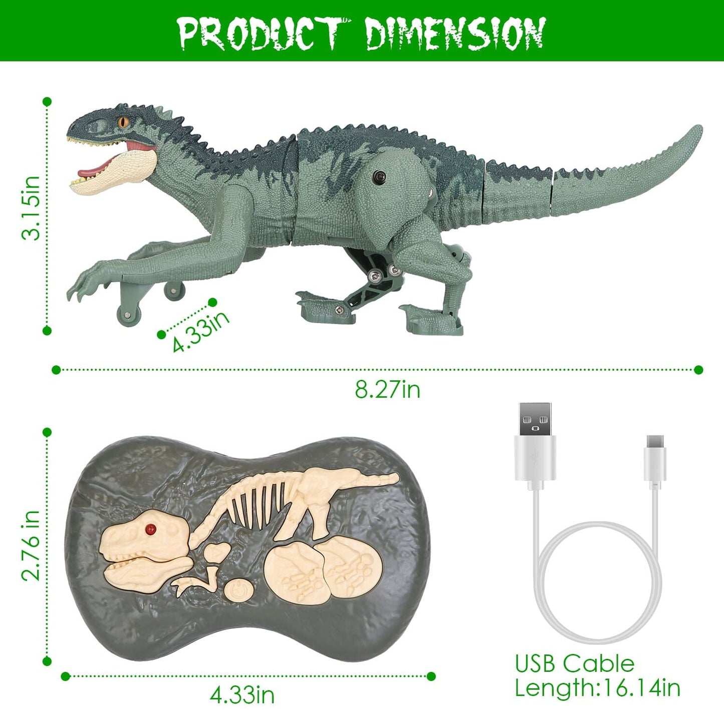 Rynx | Remote-Controlled Dinosaur with 3D Eye Roaring Sounds for 3-12 Years Old