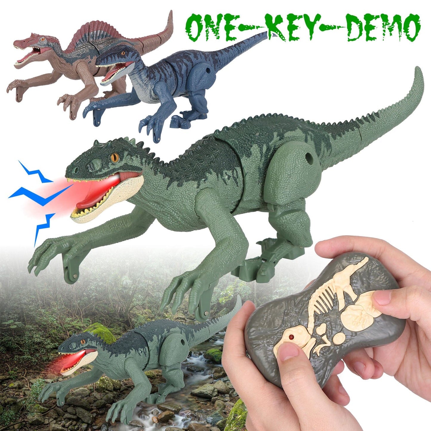 Rynx | Remote-Controlled Dinosaur with 3D Eye Roaring Sounds for 3-12 Years Old