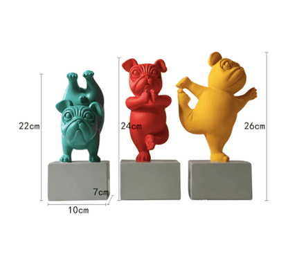 Rynx | Resin Abstract Yoga Bulldog Figurine
