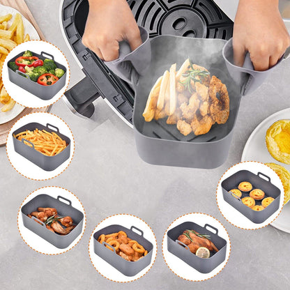 Rynx | Reusable air fryer silicone pot rectangular replacement for parchment paper 6-8 quart