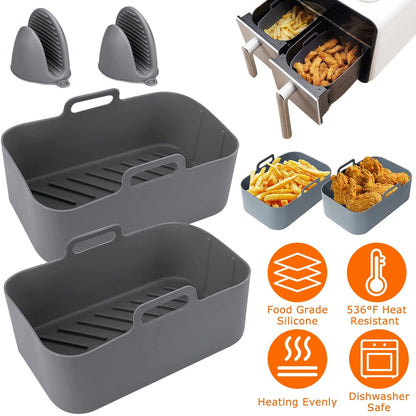 Rynx | Reusable air fryer silicone pot rectangular replacement for parchment paper 6-8 quart