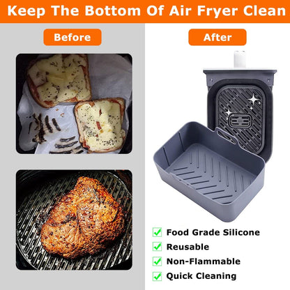 Rynx | Reusable air fryer silicone pot rectangular replacement for parchment paper 6-8 quart