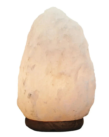 Rynx | Relive White Natural Salt Lamp on Wooden Base