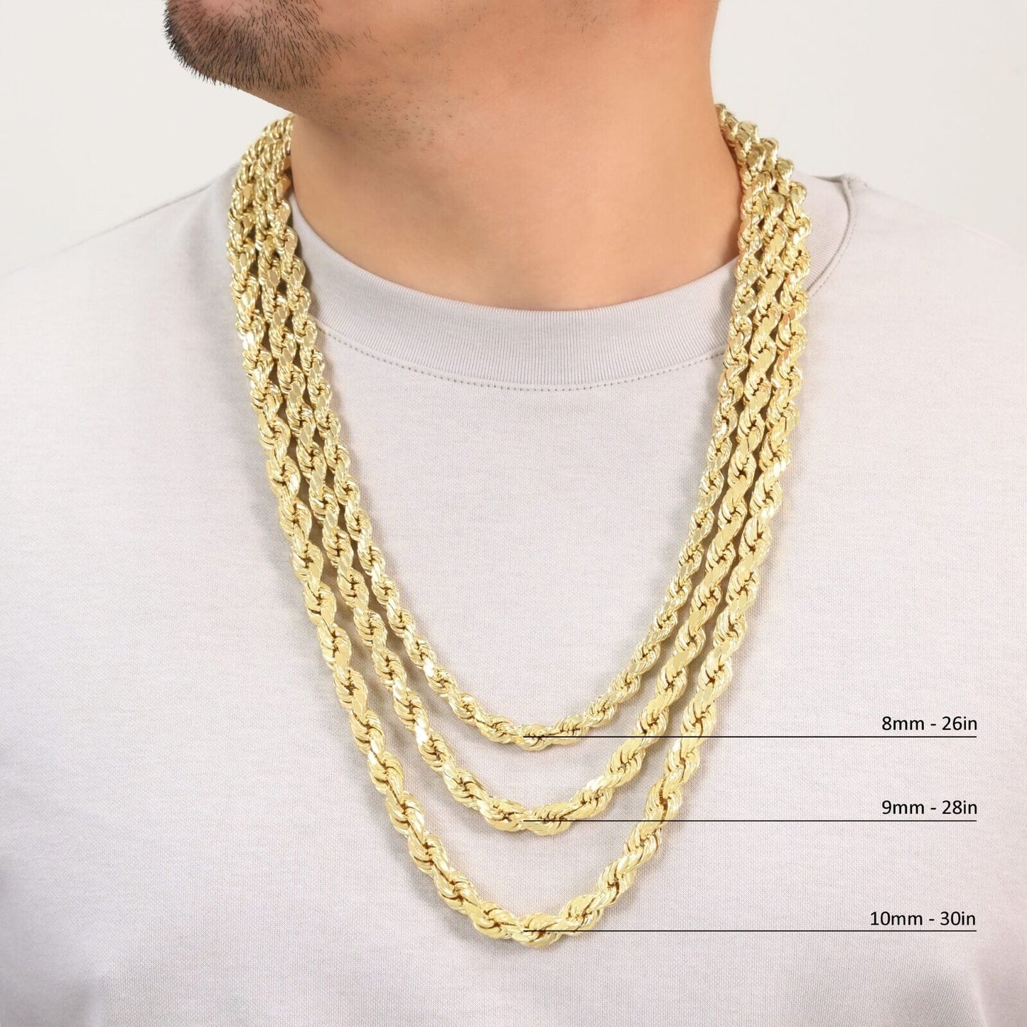 Rynx | Rope chain in Yellow Gold - 10mm
