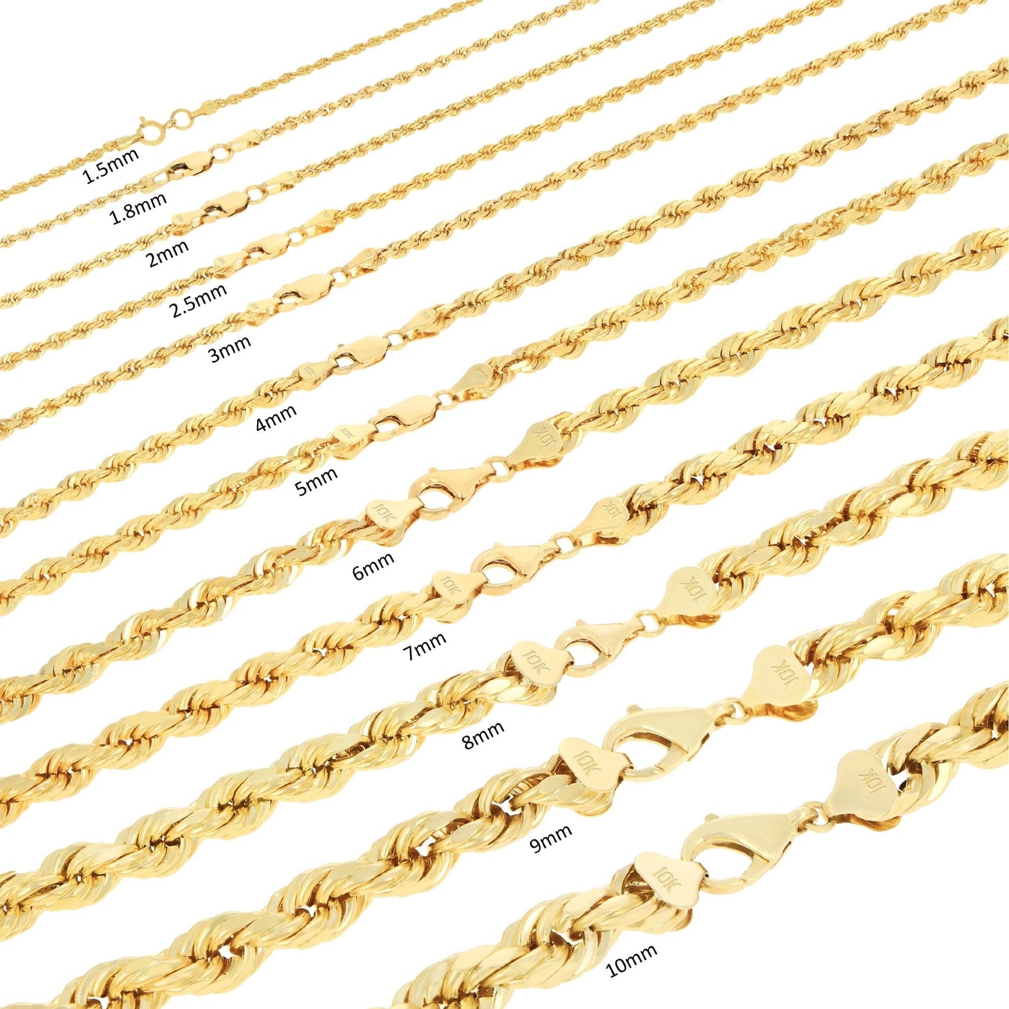 Rynx | Rope chain in Yellow Gold - 10mm