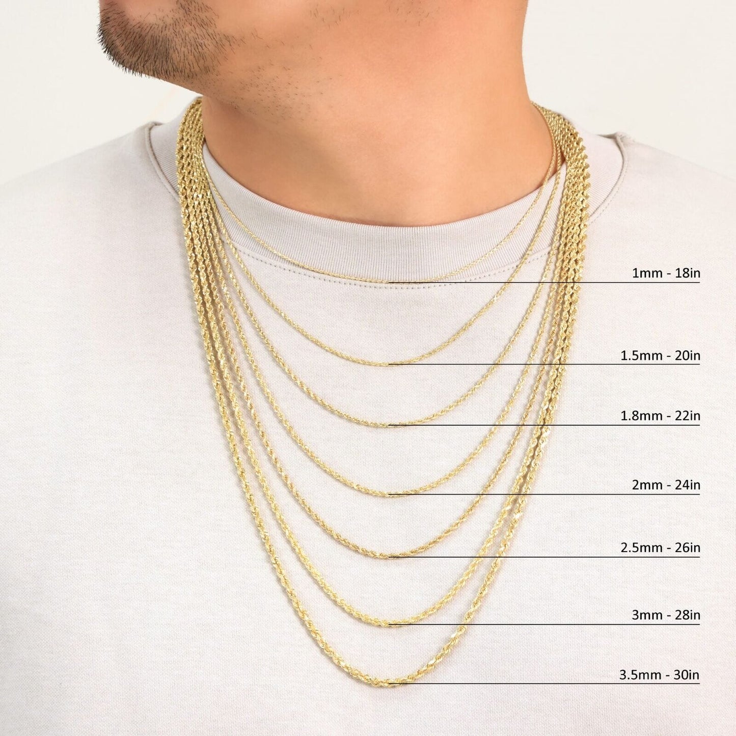 Rynx | Rope chain in Yellow Gold - 10mm