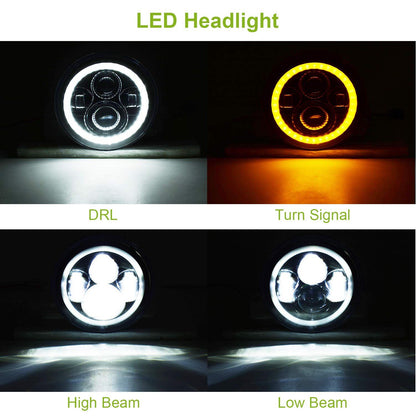 Rynx | Round LED Headlight Halo Angel Eyes for Jeep Wrangler