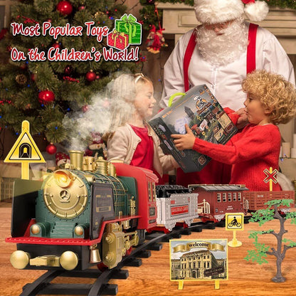 Rynx | Remote Control Vintage Classic RC Train Toy Set with Real Smoke, Lights, Sound