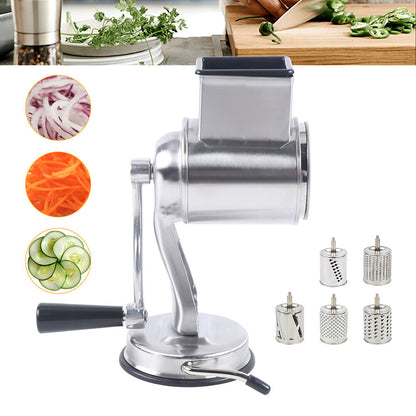 RYNX | Multifunctional Stainless Steel Rotary Cheese Grater, Hand Drum Cutter, Crank Vegetable Chopper