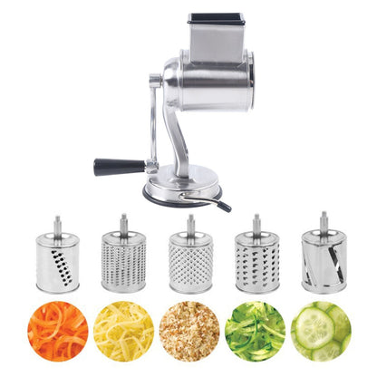 RYNX | Multifunctional Stainless Steel Rotary Cheese Grater, Hand Drum Cutter, Crank Vegetable Chopper