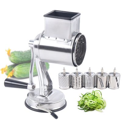 RYNX | Multifunctional Stainless Steel Rotary Cheese Grater, Hand Drum Cutter, Crank Vegetable Chopper