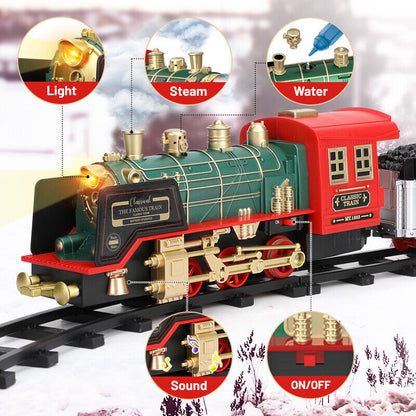 Rynx | Remote Control Vintage Classic RC Train Toy Set with Real Smoke, Lights, Sound