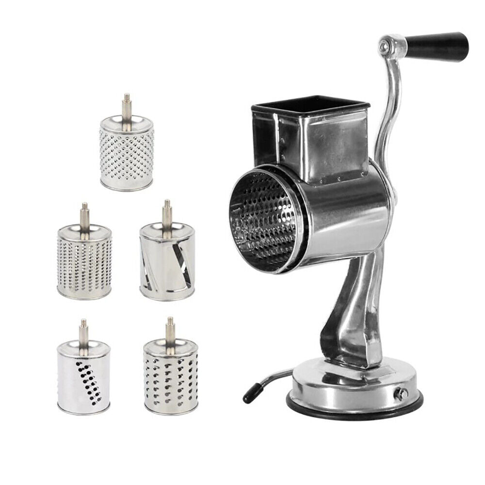 RYNX | Multifunctional Stainless Steel Rotary Cheese Grater, Hand Drum Cutter, Crank Vegetable Chopper