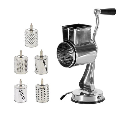 RYNX | Multifunctional Stainless Steel Rotary Cheese Grater, Hand Drum Cutter, Crank Vegetable Chopper
