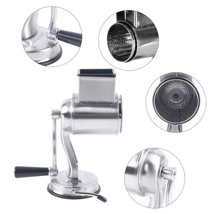 RYNX | Multifunctional Stainless Steel Rotary Cheese Grater, Hand Drum Cutter, Crank Vegetable Chopper