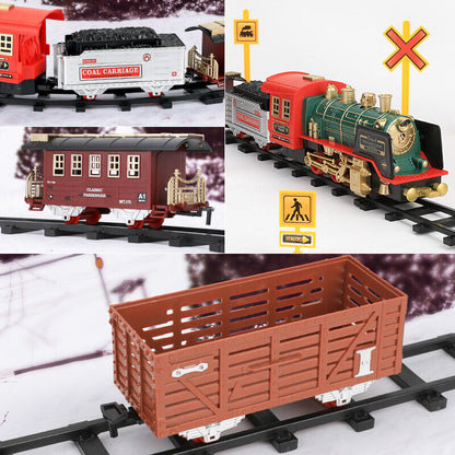 Rynx | Remote Control Vintage Classic RC Train Toy Set with Real Smoke, Lights, Sound