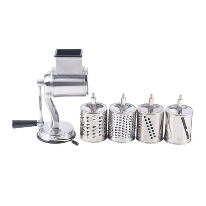 RYNX | Multifunctional Stainless Steel Rotary Cheese Grater, Hand Drum Cutter, Crank Vegetable Chopper