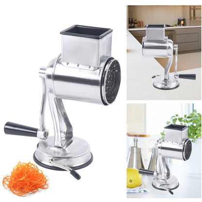 RYNX | Multifunctional Stainless Steel Rotary Cheese Grater, Hand Drum Cutter, Crank Vegetable Chopper