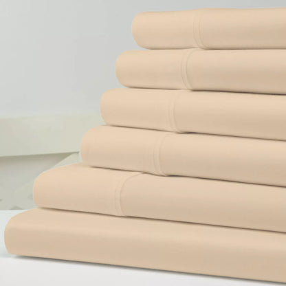 Rynx | 6-piece set: Kathy Ireland 1500 thread count bamboo cotton bedding set
