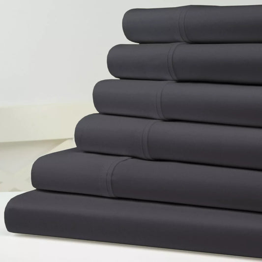 Rynx | 6-piece set: Kathy Ireland 1500 thread count bamboo cotton bedding set