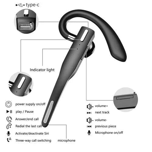 RYNX | Dual Mic Wireless Bluetooth 5.1 Noise-Cancelling Headset/Earbuds