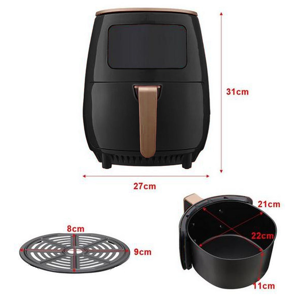 Rynx | Digital Touch Air Fryer – 6L Multifunctional with Bonus 3-piece Nesting Tongs Set