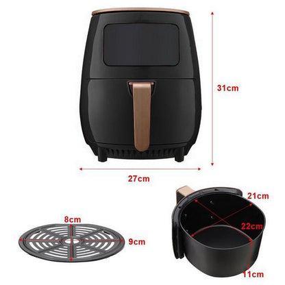 Rynx | Digital Touch Air Fryer – 6L Multifunctional with Bonus 3-piece Nesting Tongs Set