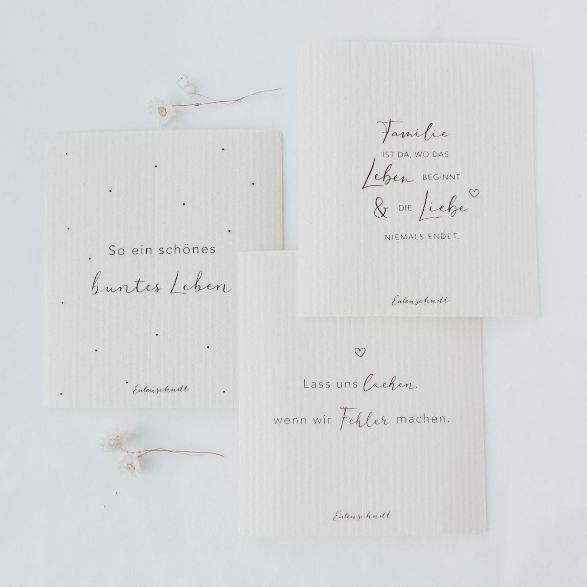 Rynx | Sponge Cloths Quotes 3-Pack White