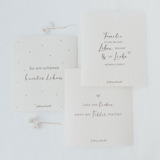 Rynx | Sponge Cloths Quotes 3-Pack White