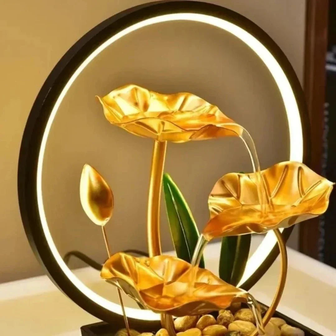 Rynx | TranquiliGlow - Illuminated Lotus Water Fountain Table Decoration