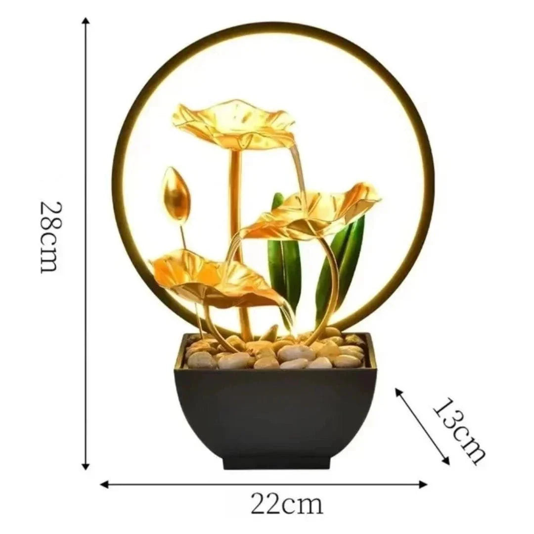 Rynx | TranquiliGlow - Illuminated Lotus Water Fountain Table Decoration